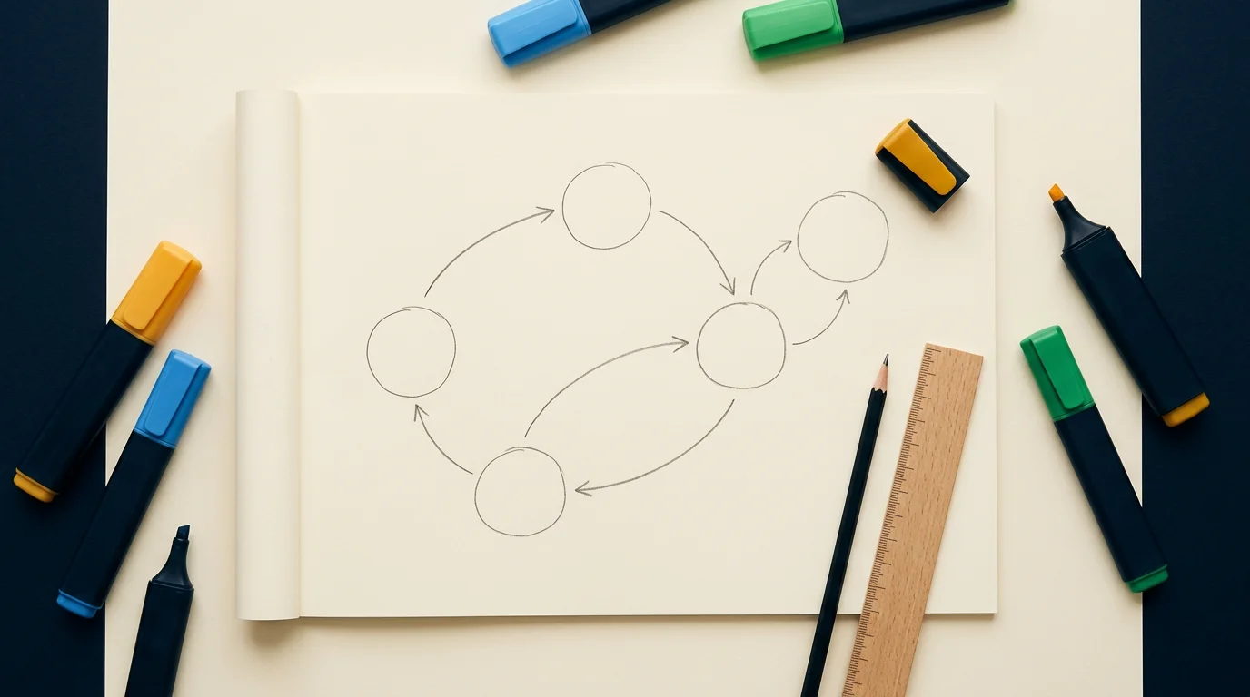 Redaktioneller Arbeitsfluss: Notizen und Gliederung zu Versicherungsthemen, Bild 1376x768 Pixel